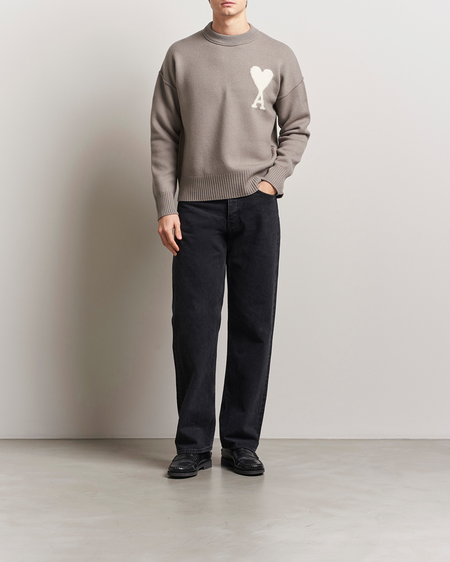 Herre | Gensere | AMI | Big Heart Wool Sweater Ash