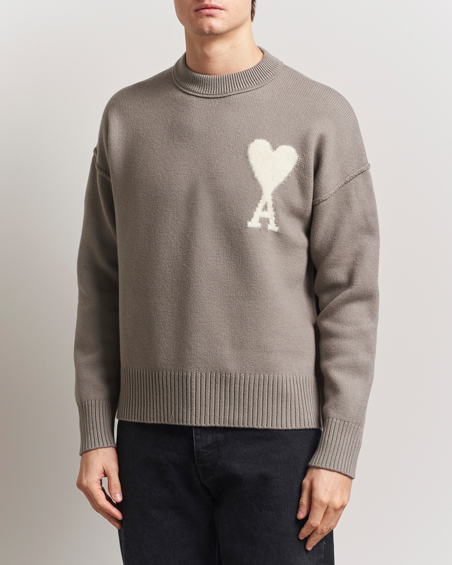 Herre | Gensere | AMI | Big Heart Wool Sweater Ash