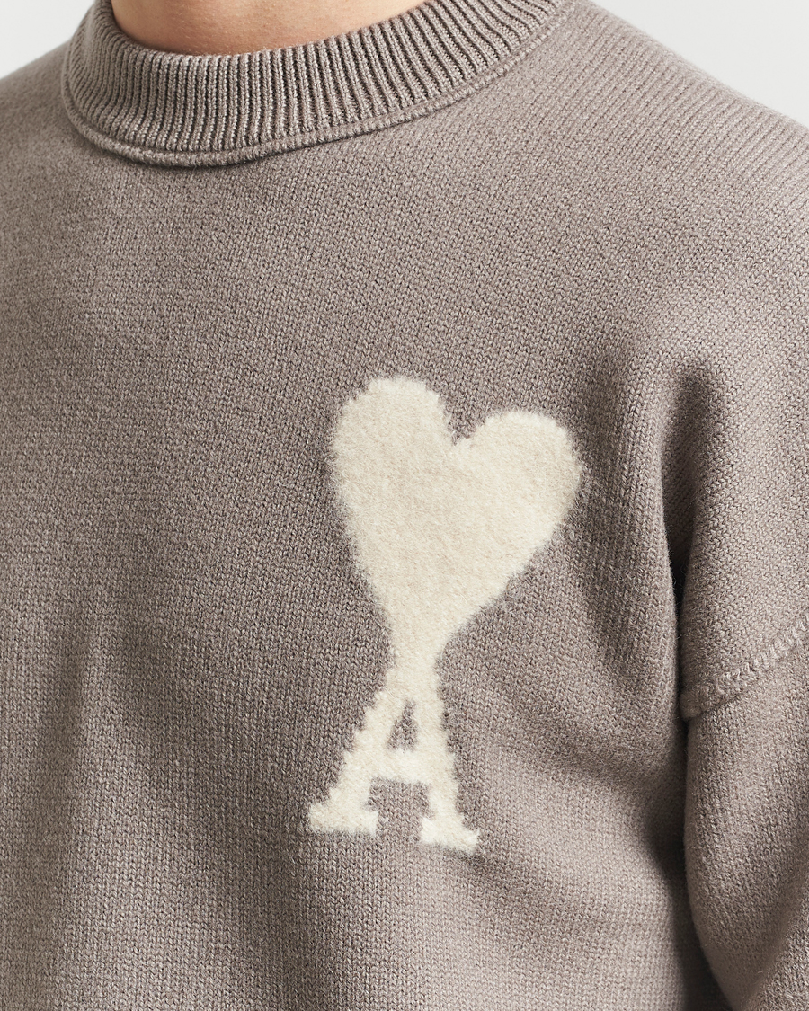 Herre | Gensere | AMI | Big Heart Wool Sweater Ash