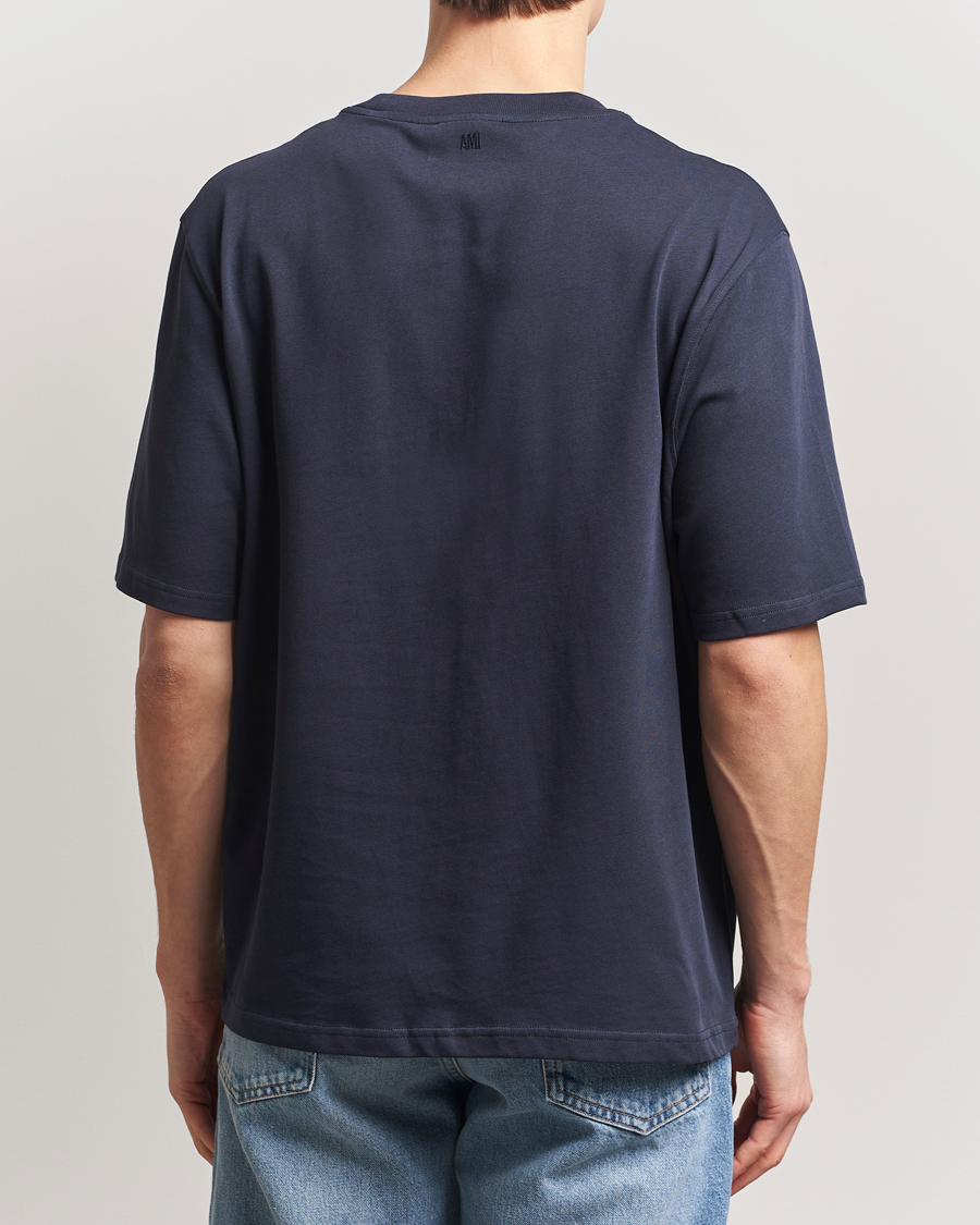 Herre | T-Shirts | AMI | Paris Logo T-Shirt Navy Blue