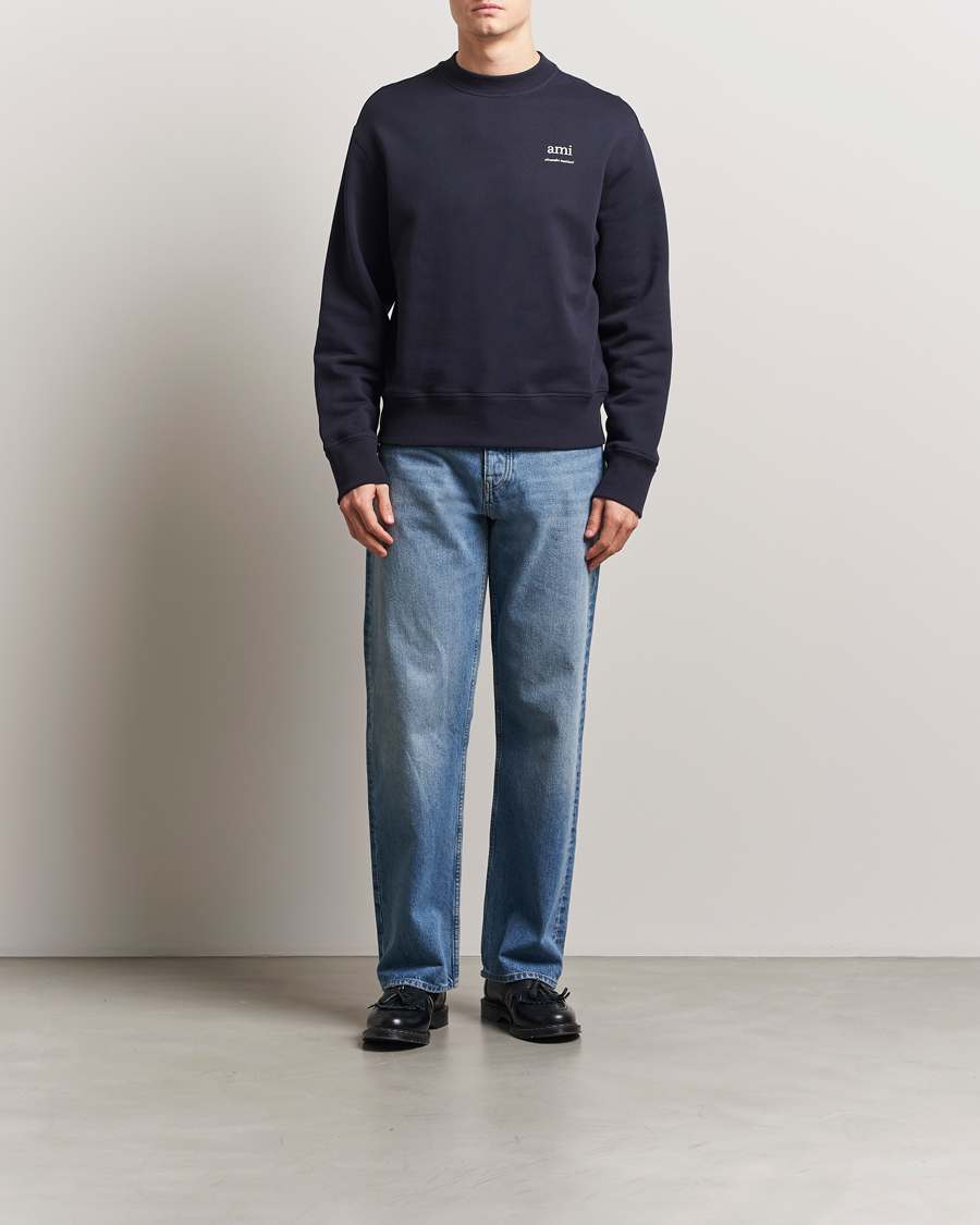 Herre | Gensere | AMI | Logo Sweatshirt Navy Blue