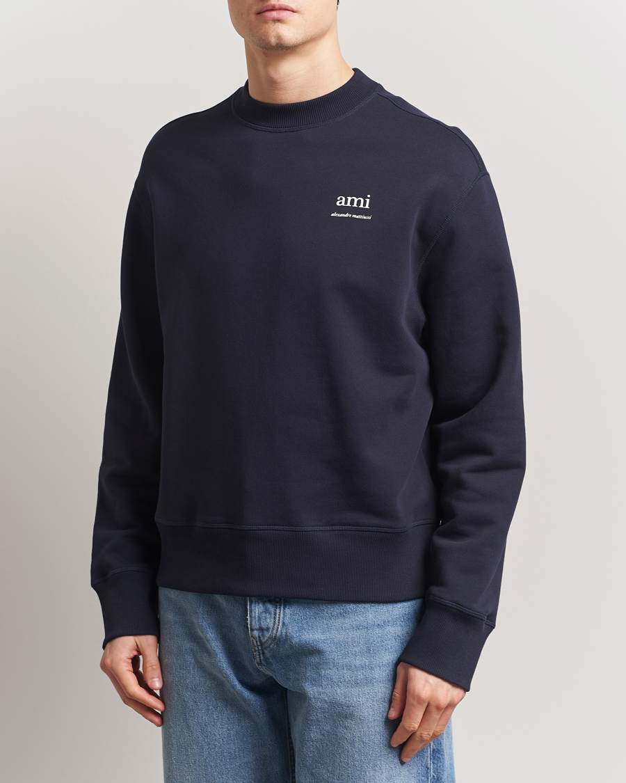 Herre | Gensere | AMI | Logo Sweatshirt Navy Blue