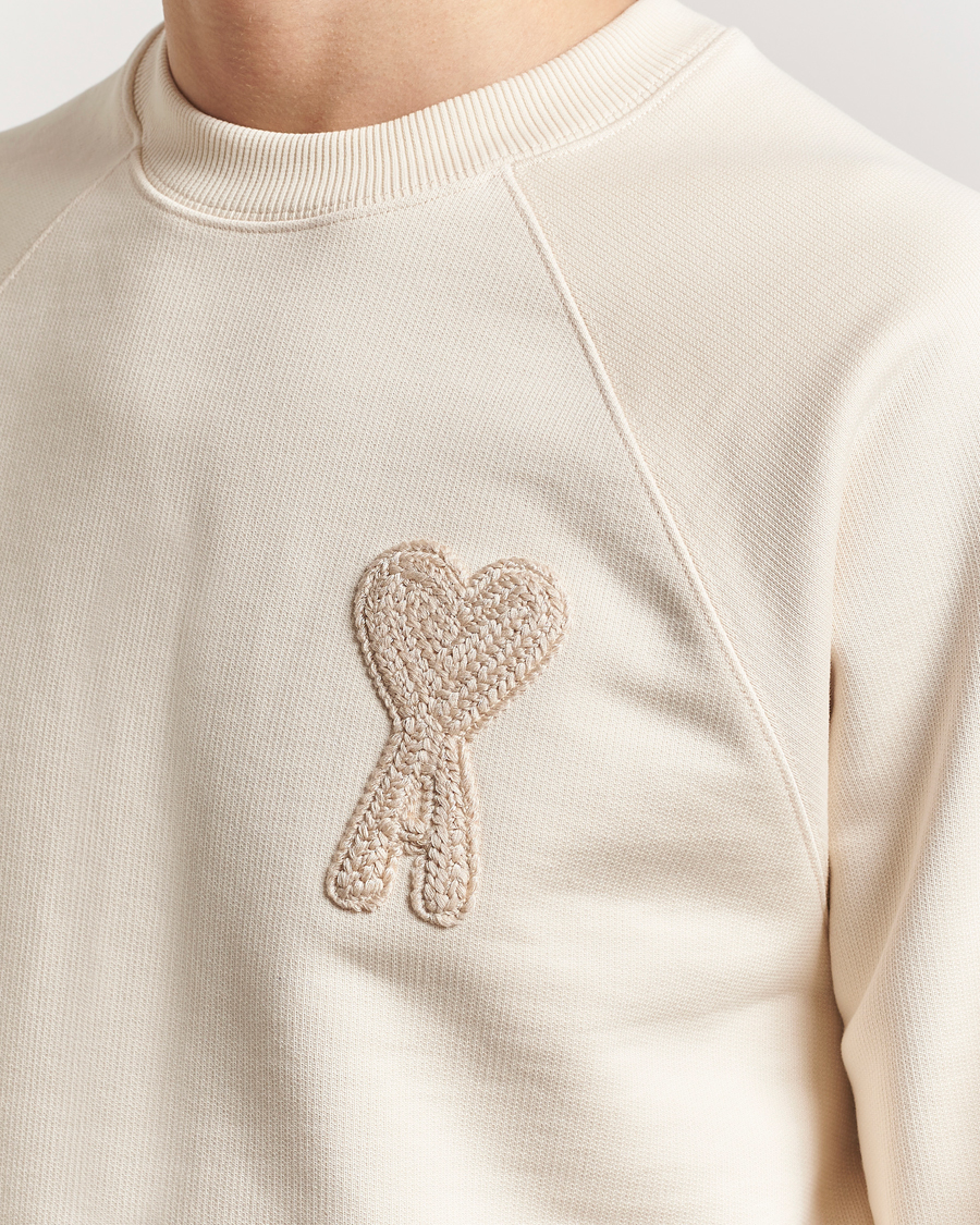 Herre | Gensere | AMI | Bouclé Heart Sweatshirt White Cream