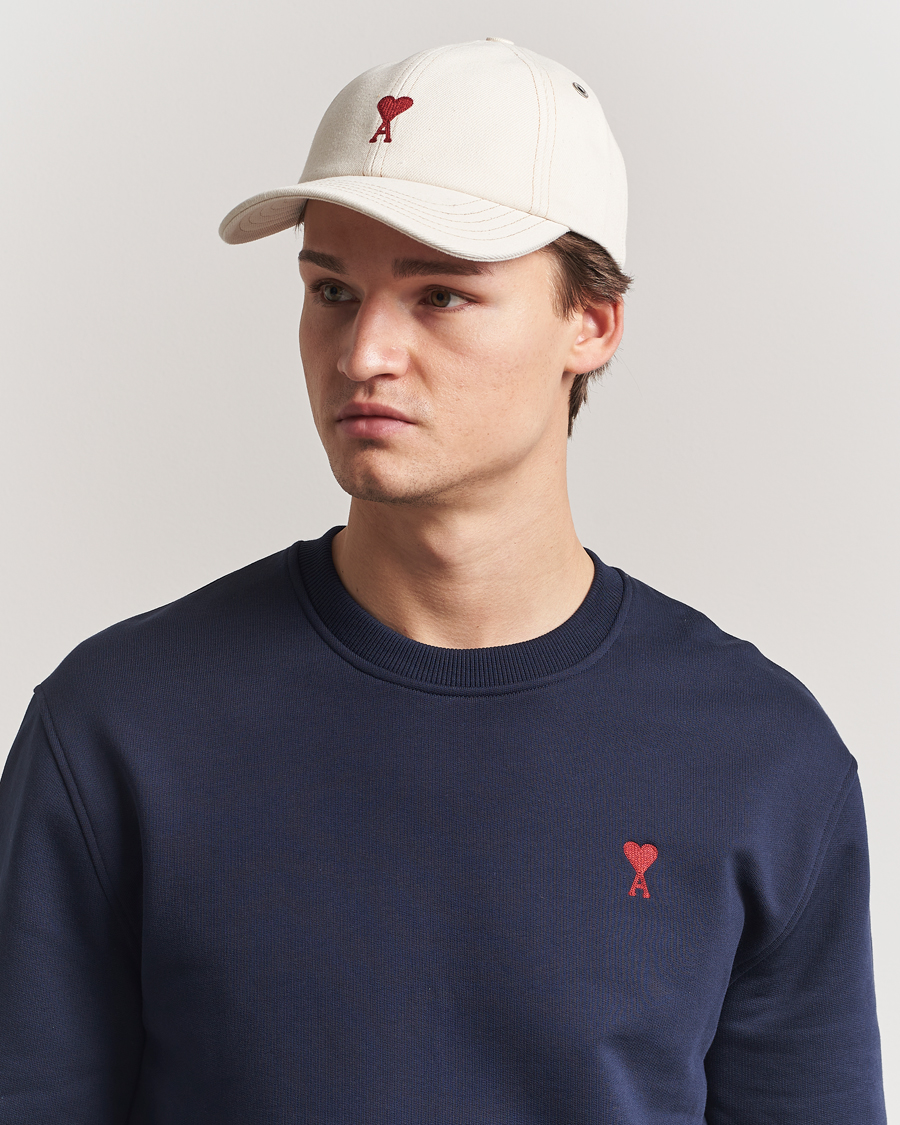 Herre | AMI Heart Logo Cap White Cream | AMI | Heart Logo Cap White Cream