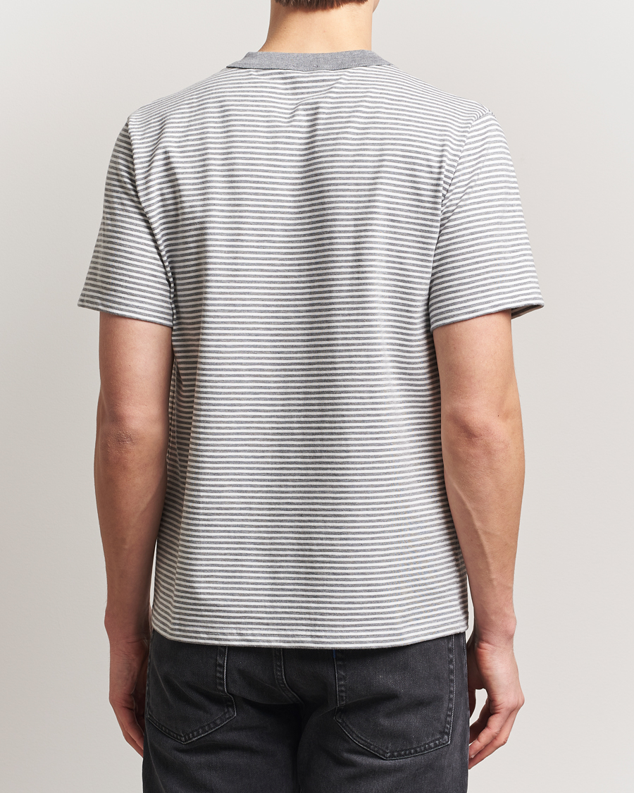 Herre | T-Shirts | Armor-lux | Callac Héritage Stripe T-Shirt Misty Grey/Milk