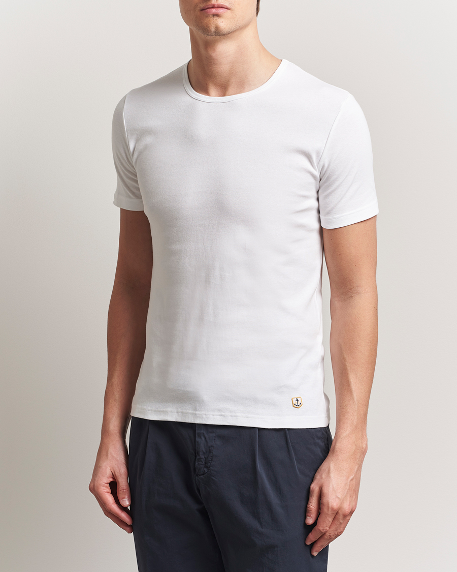 Herre | T-Shirts | Armor-lux | 2-Pack Crew Neck T-Shirt White/White