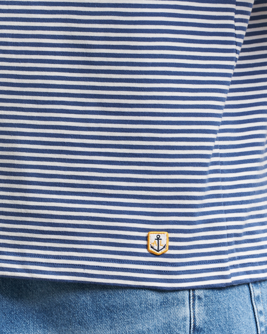 Herre | T-Shirts | Armor-lux | Callac Héritage Stripe T-Shirt Obscur/Milk