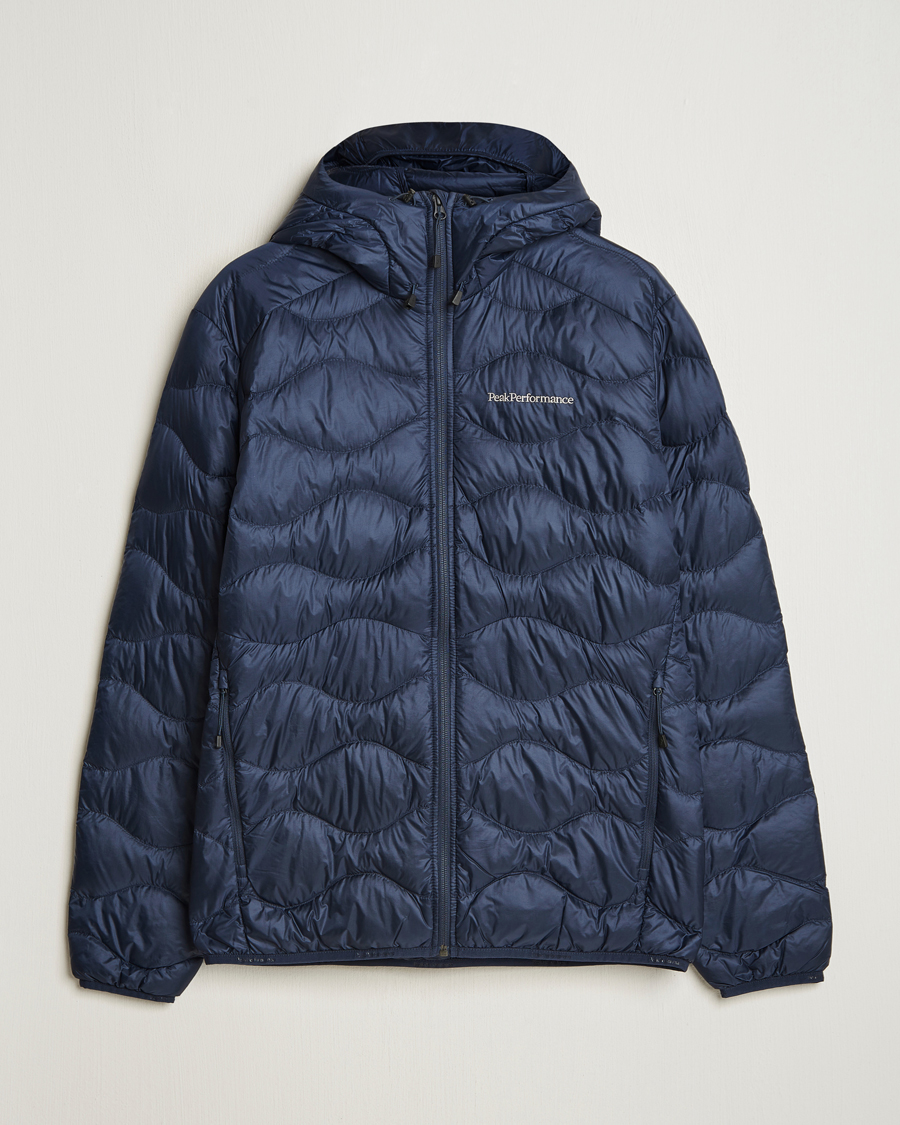 Herre | Jakker | Peak Performance | Helium Down Hooded Jacket Blue Shadow