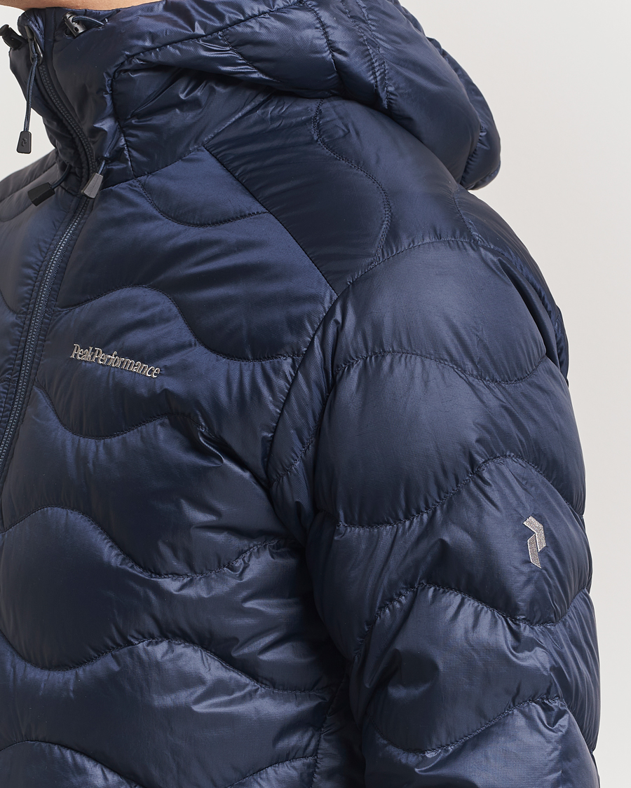 Herre | Jakker | Peak Performance | Helium Down Hooded Jacket Blue Shadow