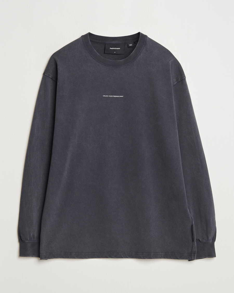 Herre | T-Shirts | Peak Performance | Graphic Long Sleeve T-Shirt Black