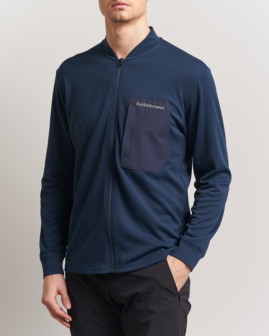 Herre | Gensere | Peak Performance | Mid Layer Full Zip Jacket Blue Shadow