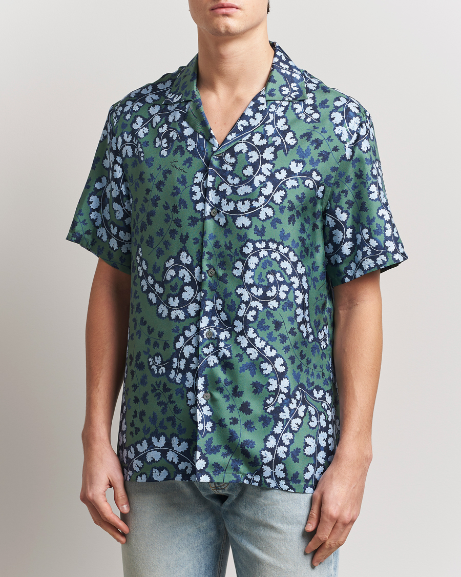 Herre | Skjorter | Lanvin | Rateau Print Bowling Shirt Sage Green
