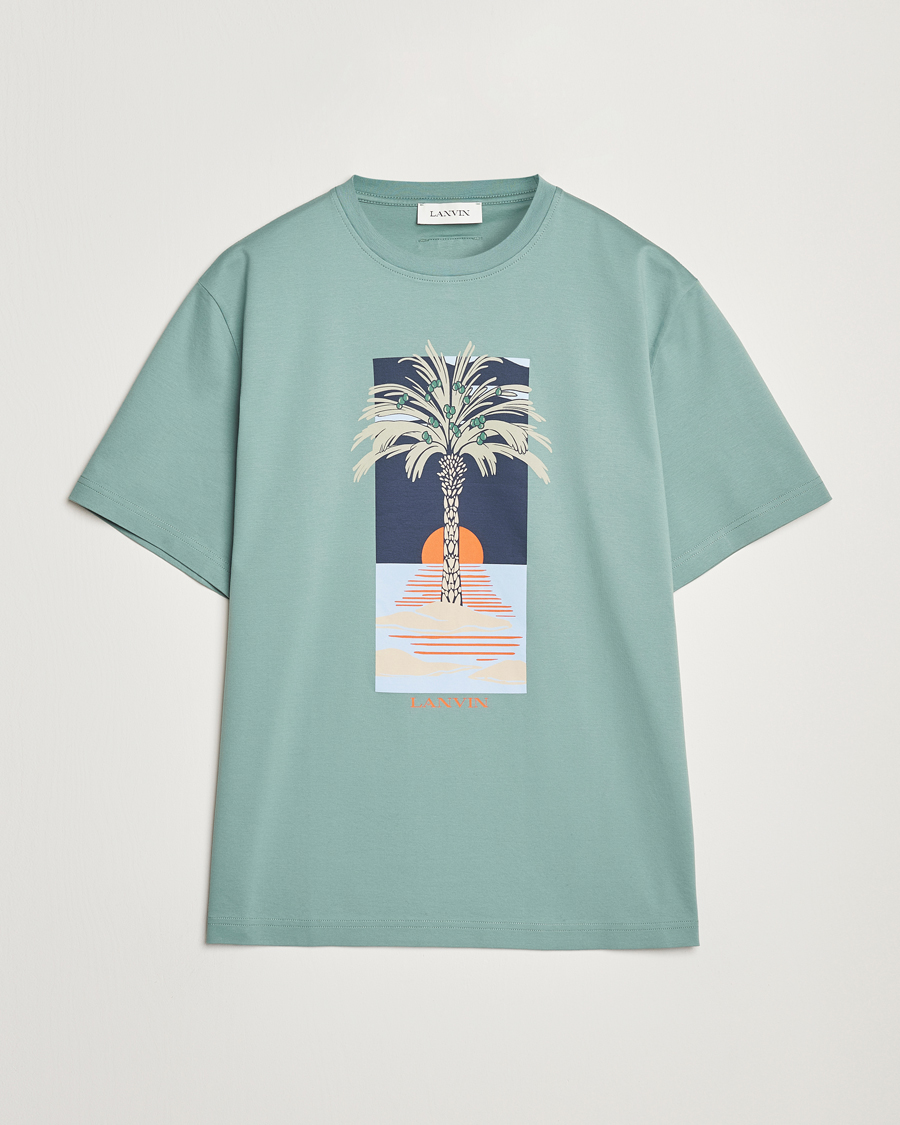 Herre | T-Shirts | Lanvin | Printed T-Shirt Sage Green