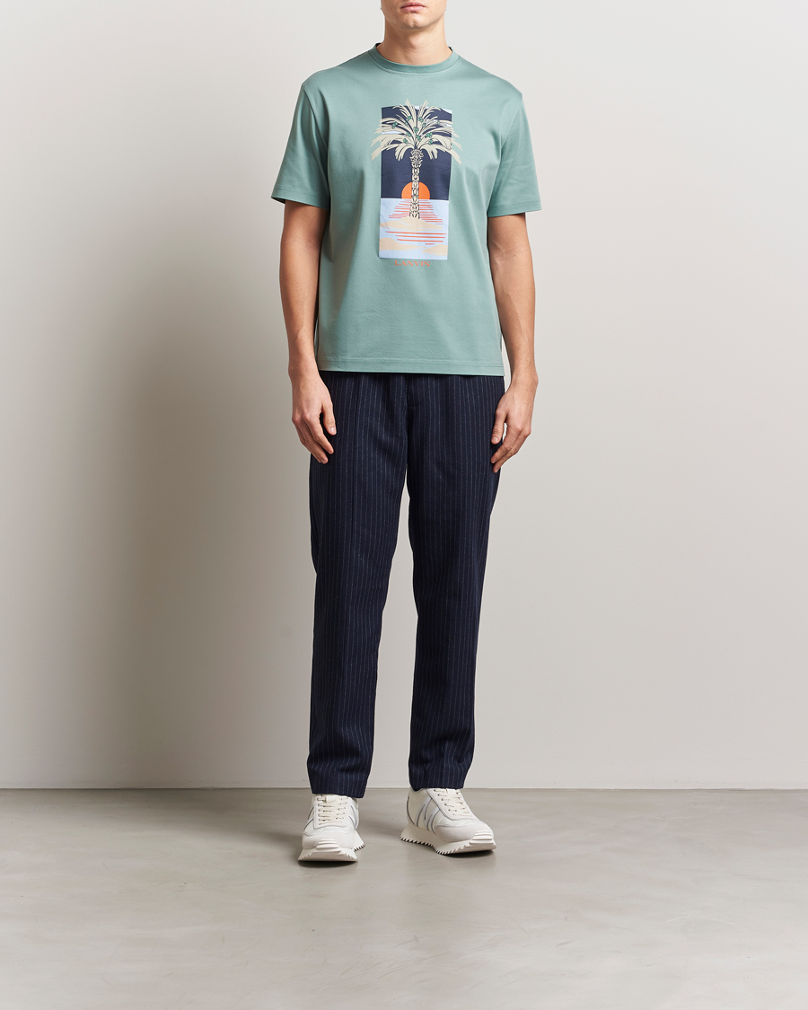 Herre | T-Shirts | Lanvin | Printed T-Shirt Sage Green
