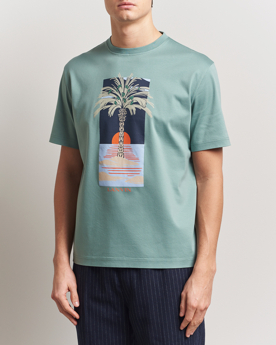 Herre | T-Shirts | Lanvin | Printed T-Shirt Sage Green