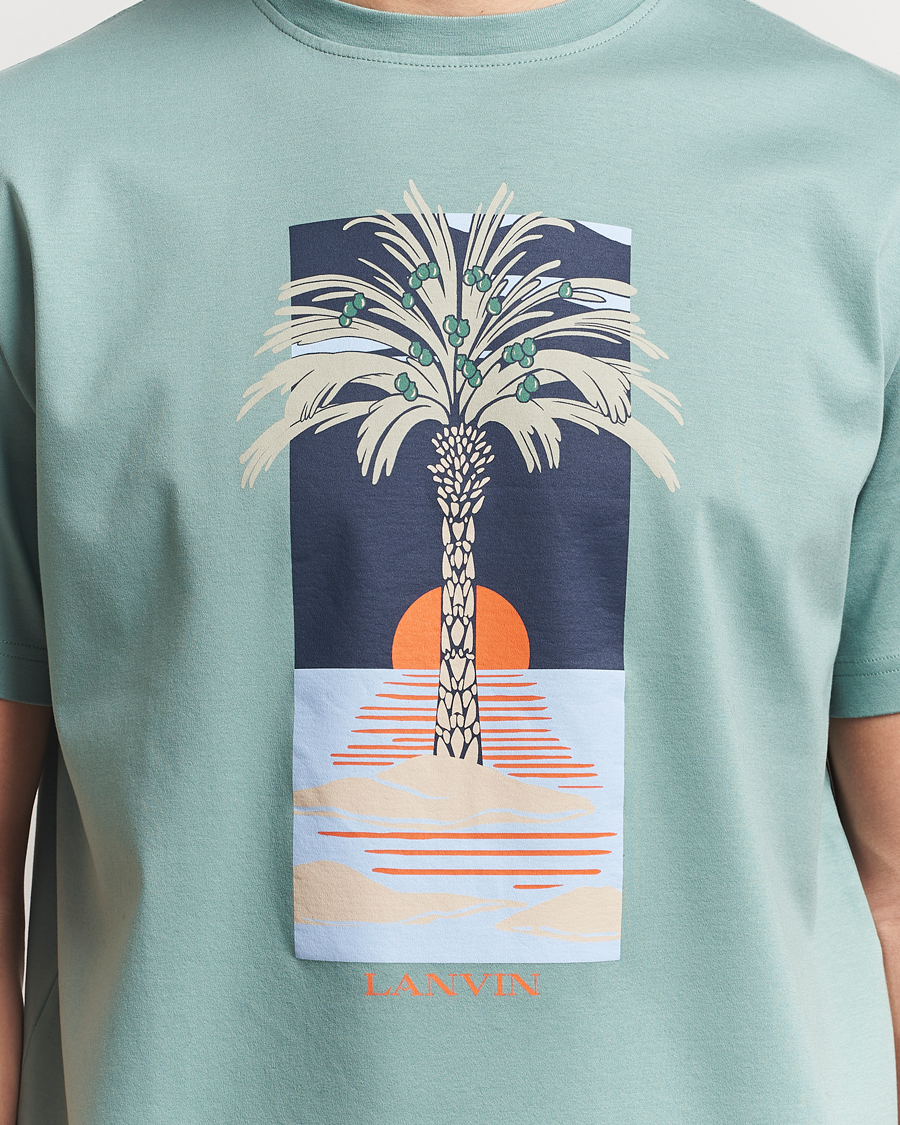 Herre | T-Shirts | Lanvin | Printed T-Shirt Sage Green