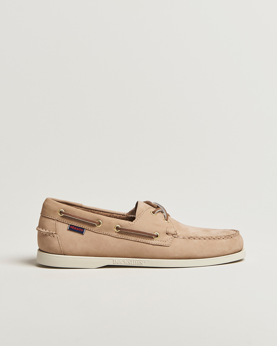 Herre | Seilersko | Sebago | Docksides Portland Nubuck Boat Shoe Beige Camel
