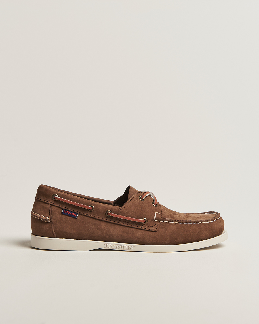 Herre | Seilersko | Sebago | Docksides Portland Nubuck Boat Shoe Dark Brown