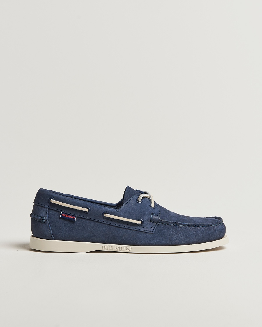 Herre | Seilersko | Sebago | Docksides Portland Nubuck Boat Shoe Blue Navy