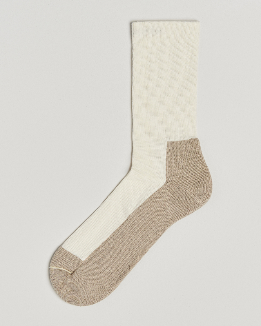 Herre | Undertøy | Sweyd | Two Tone Cotton Socks Off White/Sand