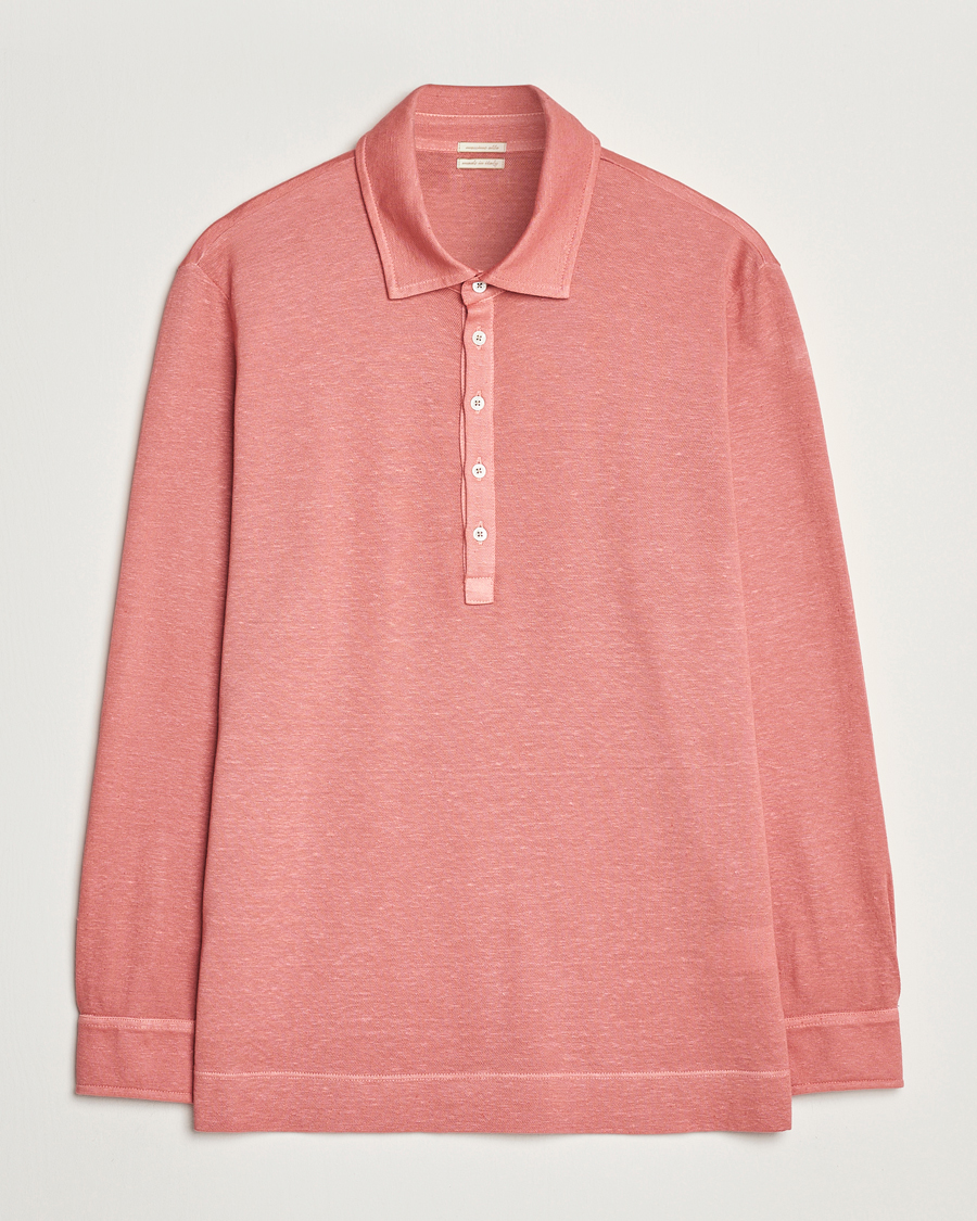 Herre | Pikéer | Massimo Alba | Raya Long Sleeve Polo Coral