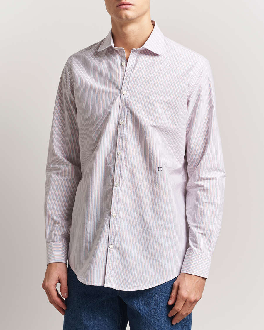 Herre | Skjorter | Massimo Alba | Canary Striped Cotton Shirt Blue/Red