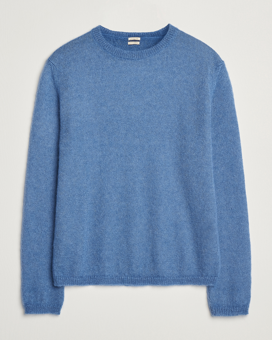Herre | Gensere | Massimo Alba | Baby Mohair Crew Neck Pullover Sky Blue
