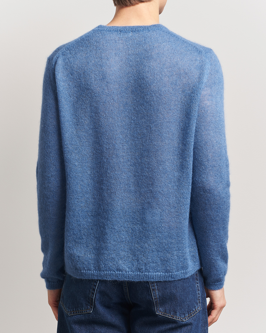 Herre | Gensere | Massimo Alba | Baby Mohair Crew Neck Pullover Sky Blue