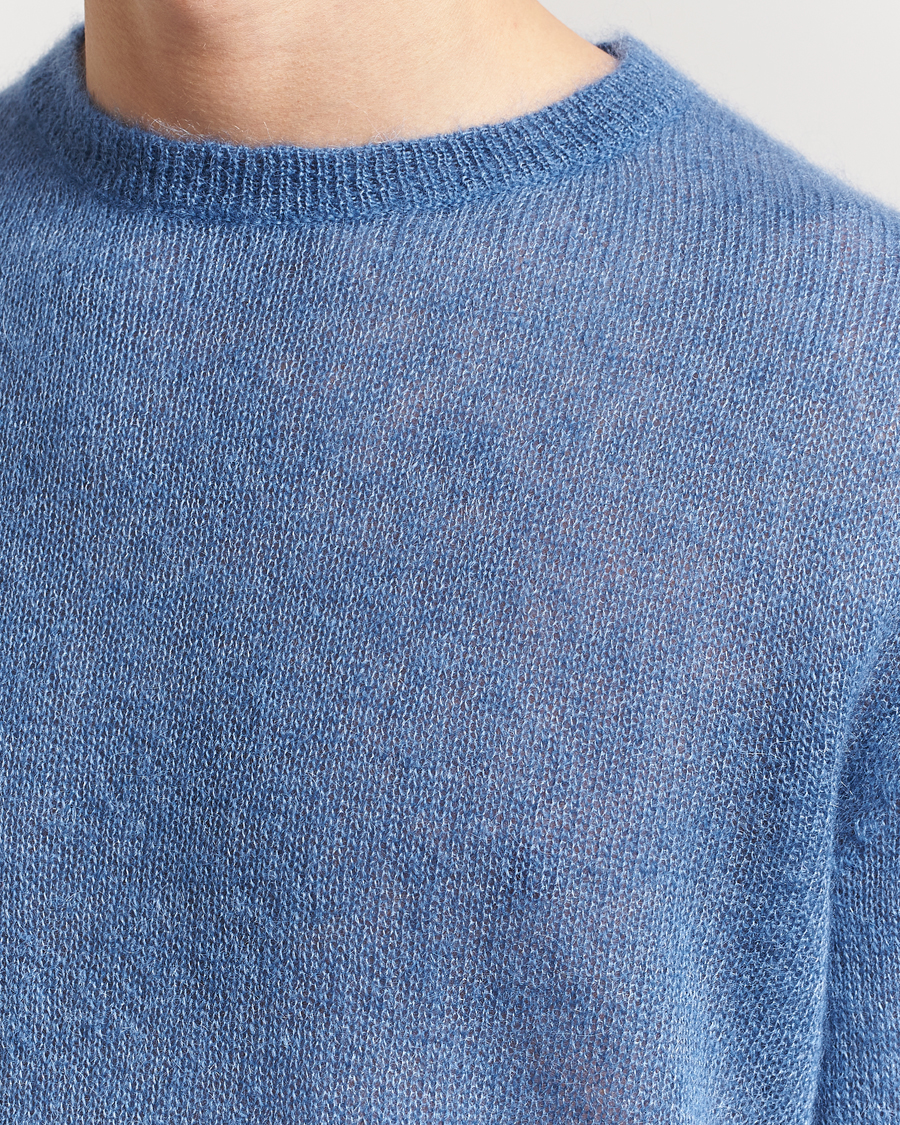 Herre | Gensere | Massimo Alba | Baby Mohair Crew Neck Pullover Sky Blue