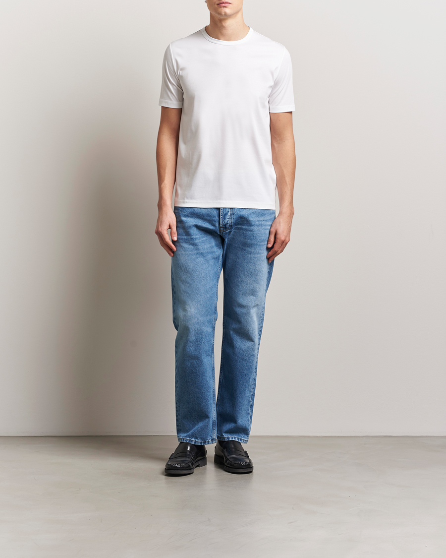 Herre | T-Shirts | Tiger of Sweden | Olaf Mercerized Cotton T-Shirt Pure White