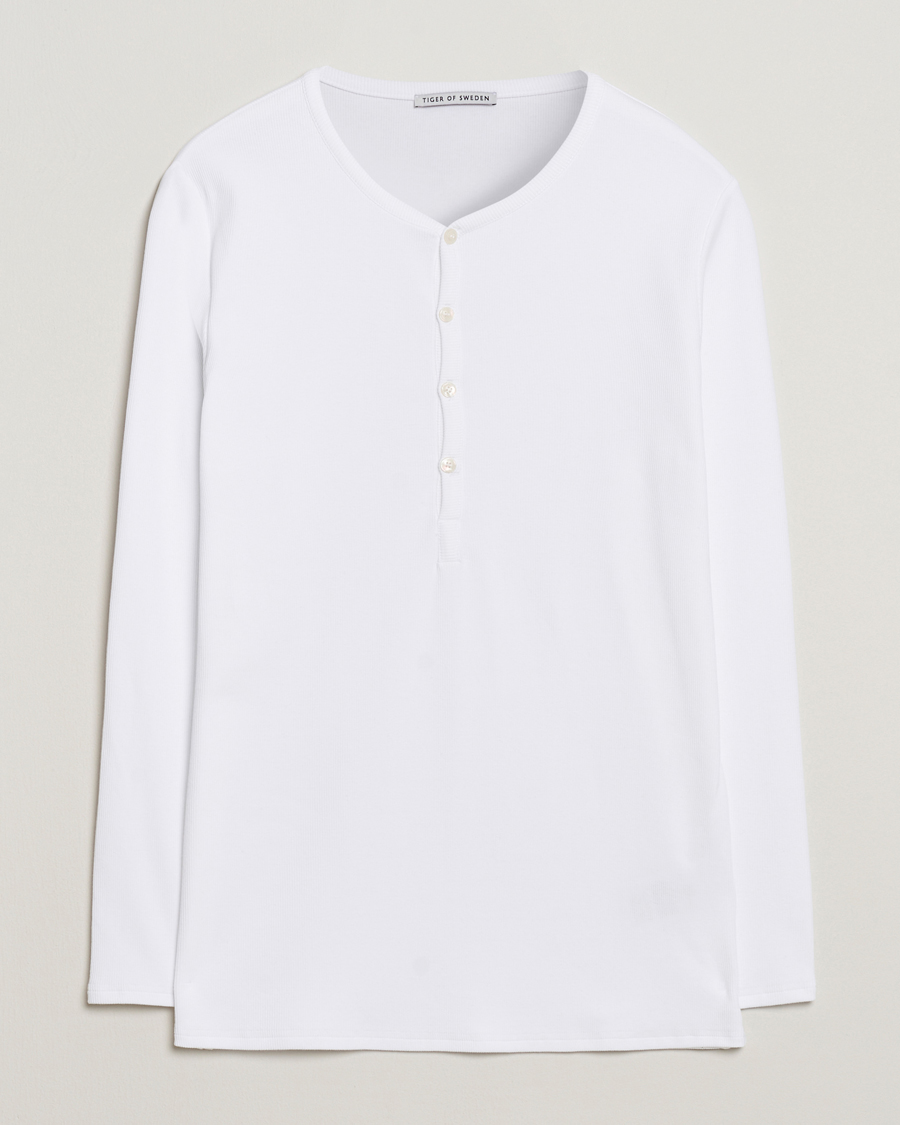 Herre | Gensere | Tiger of Sweden | Roye Long Sleeve Henley Pure White