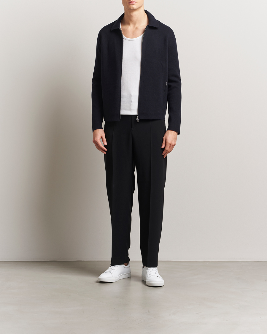 Herre | Gensere | Tiger of Sweden | Celyn Cotton/Wool Full Zip Light Ink