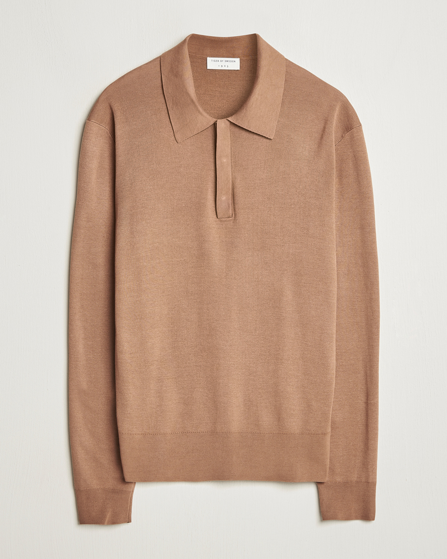 Herre | Gensere | Tiger of Sweden | Appleton Knitted Polo Tawny Brown