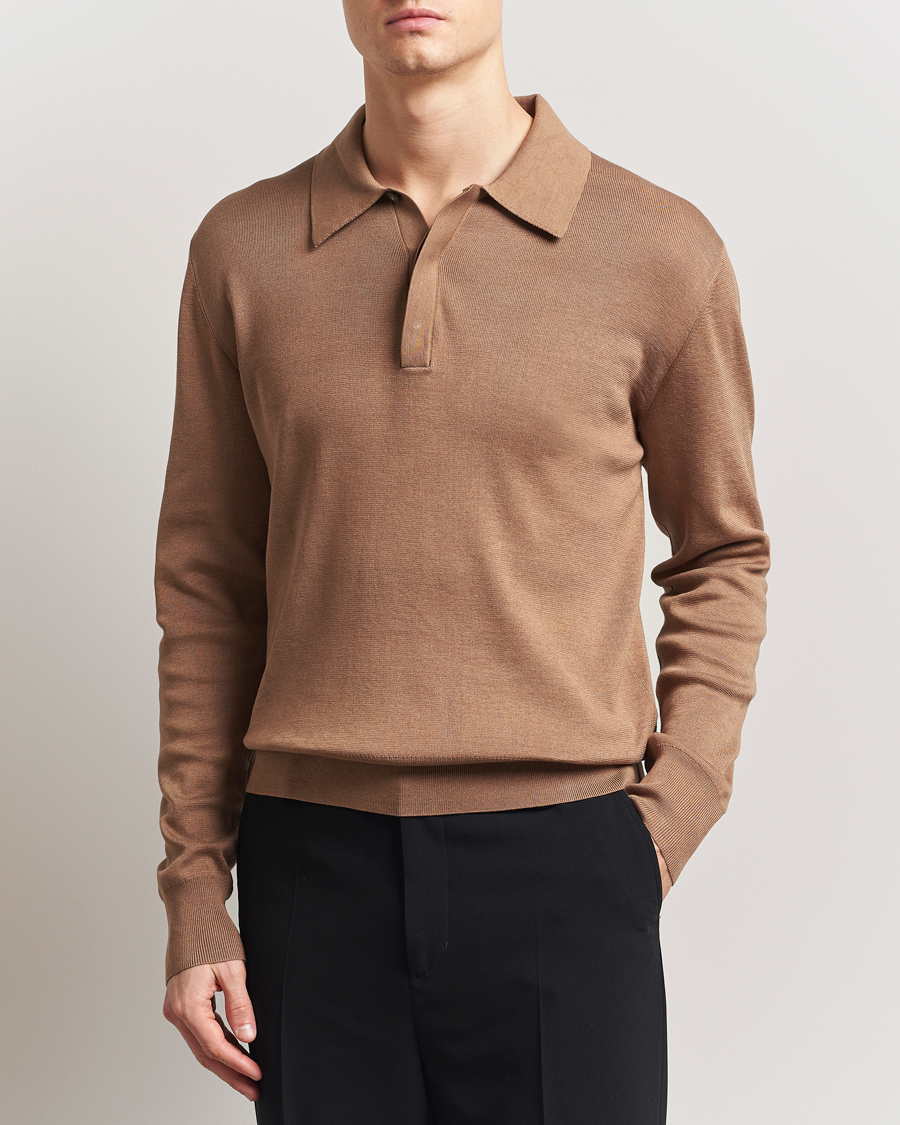 Herre | Gensere | Tiger of Sweden | Appleton Knitted Polo Tawny Brown