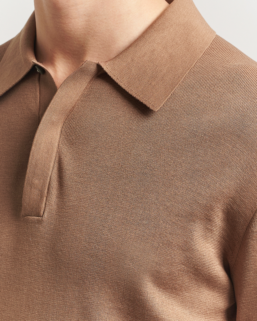 Herre | Gensere | Tiger of Sweden | Appleton Knitted Polo Tawny Brown