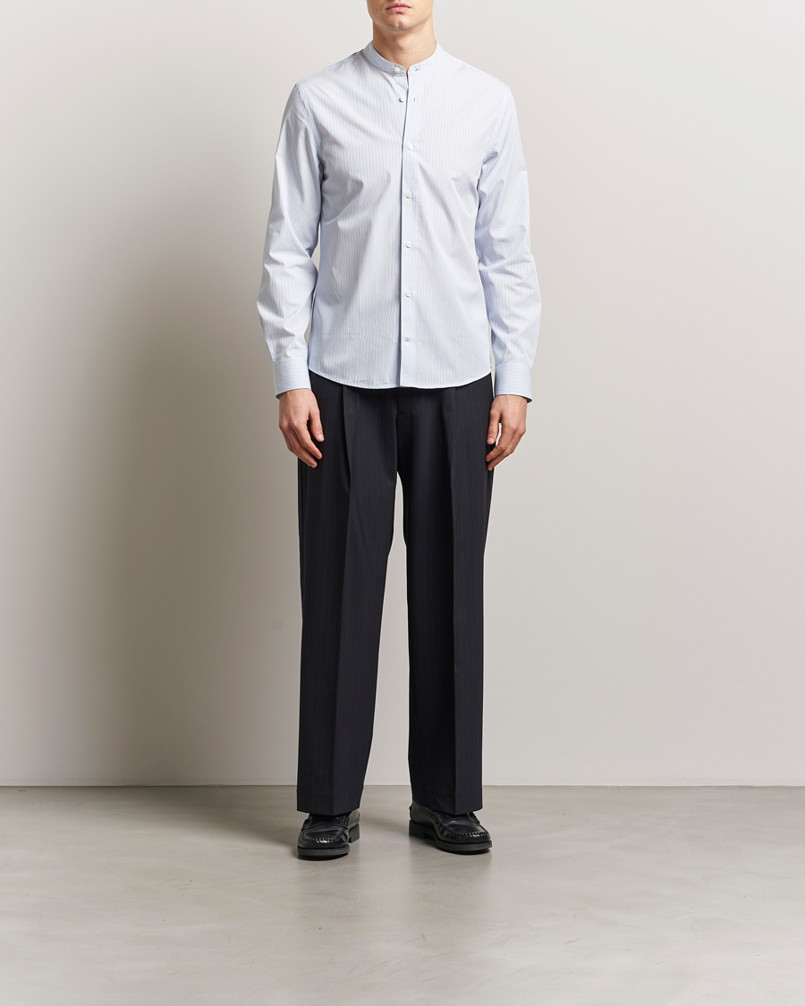 Herre | Skjorter | Tiger of Sweden | Spenser Band Collar Shirt Light Blue