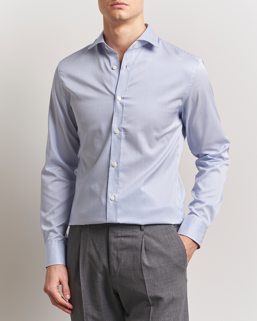 Herre | Skjorter | Tiger of Sweden | Adley Cotton Striped Shirt Blue