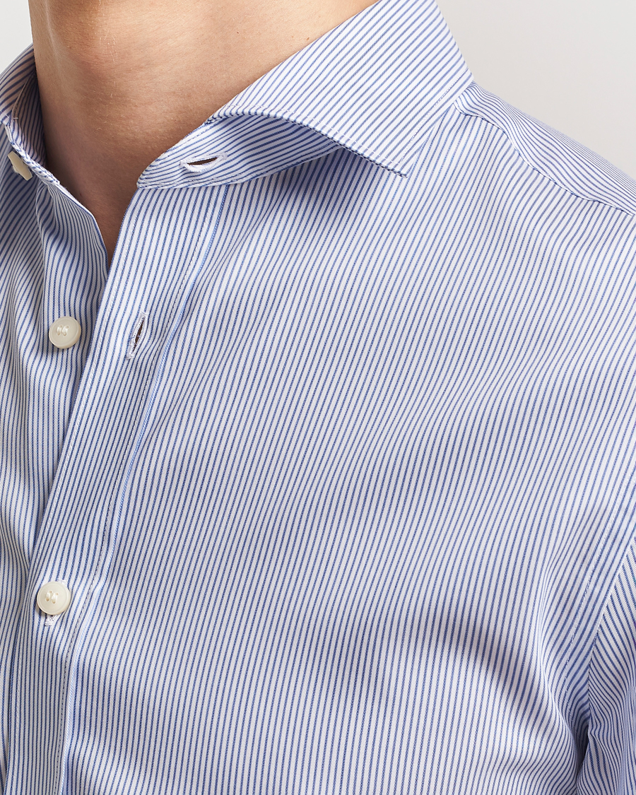 Herre | Skjorter | Tiger of Sweden | Adley Cotton Striped Shirt Blue