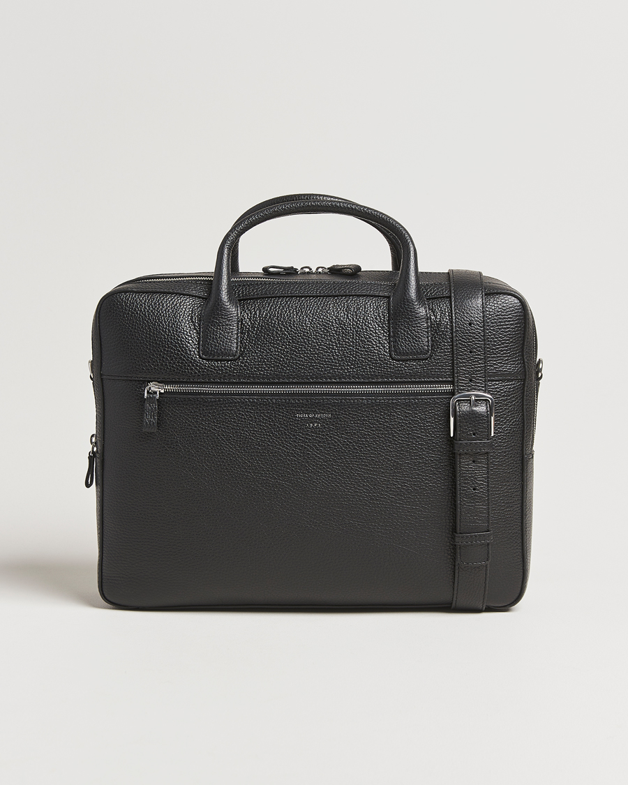 Herre | Vesker | Tiger of Sweden | Beridare Double Zip Leather Briefcase Black