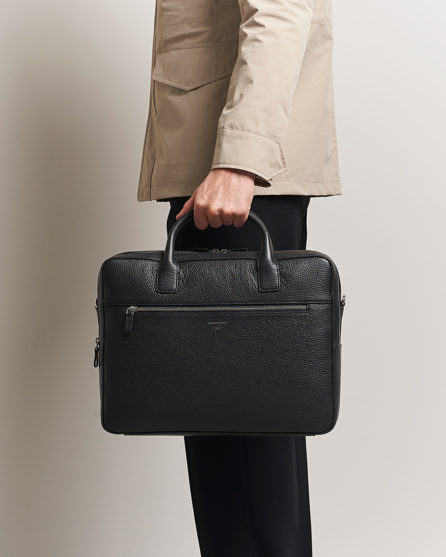 Herre | Vesker | Tiger of Sweden | Beridare Double Zip Leather Briefcase Black