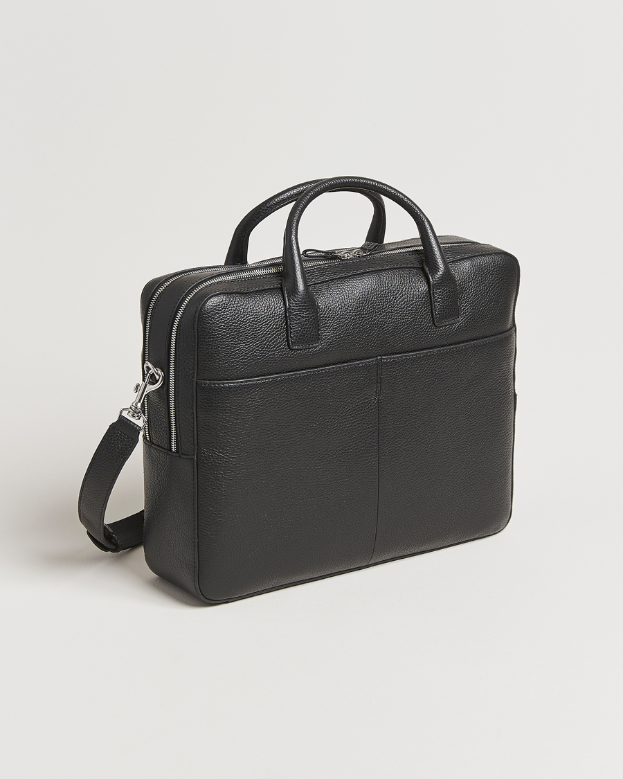 Herre | Vesker | Tiger of Sweden | Beridare Double Zip Leather Briefcase Black