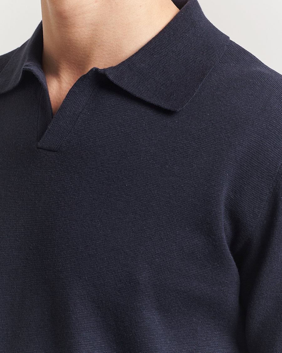 Herre | Pikéer | Tiger of Sweden | Maelon Cotton/Linen Polo Light Ink