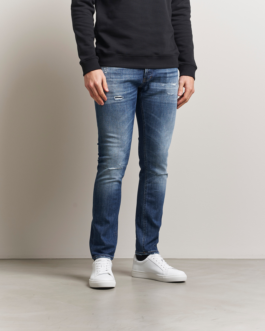 Herre | Jeans | Dondup | George Distressed Jeans Dark Blue