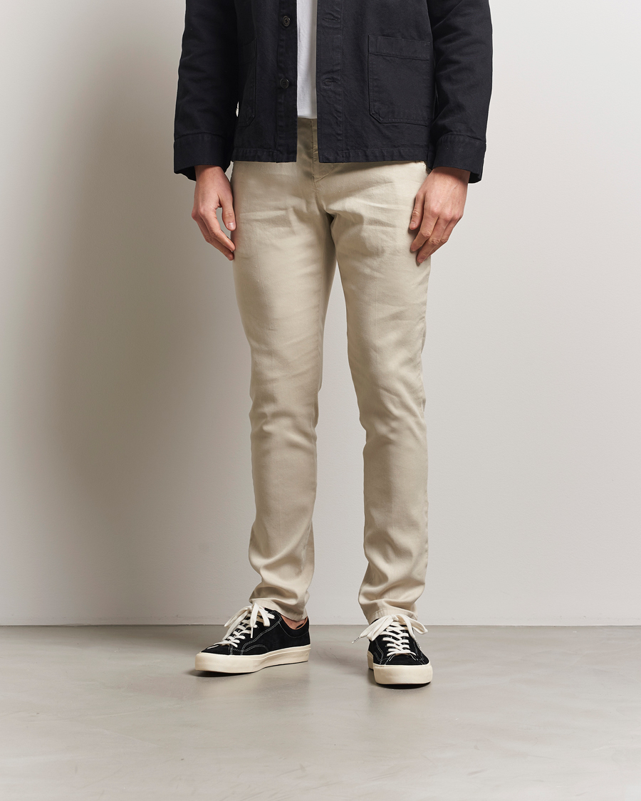 Herre | Bukser | Dondup | Gaubert Linen Stretch Chinos Ecru