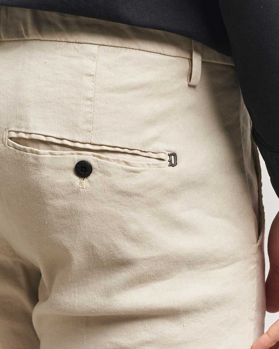 Herre | Bukser | Dondup | Gaubert Linen Stretch Chinos Ecru