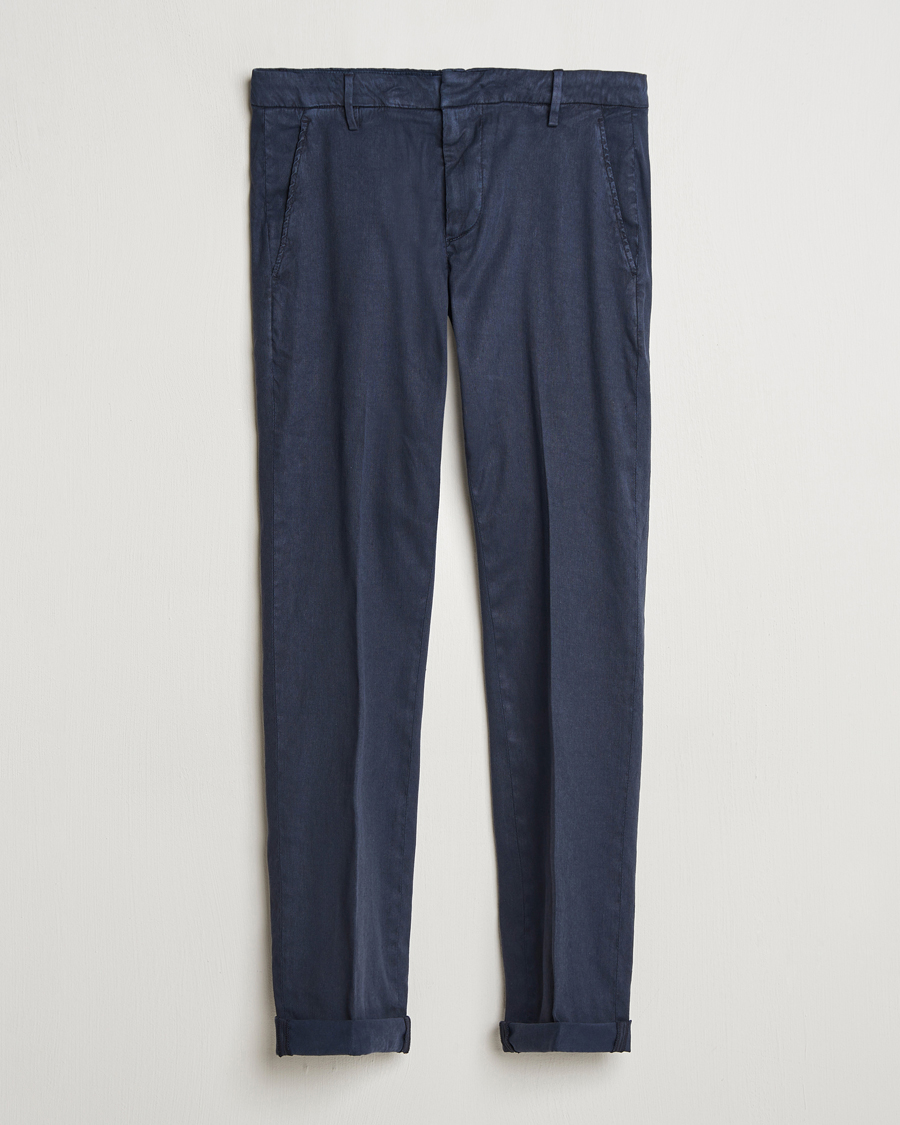 Herre | Bukser | Dondup | Gaubert Linen Stretch Chinos Navy