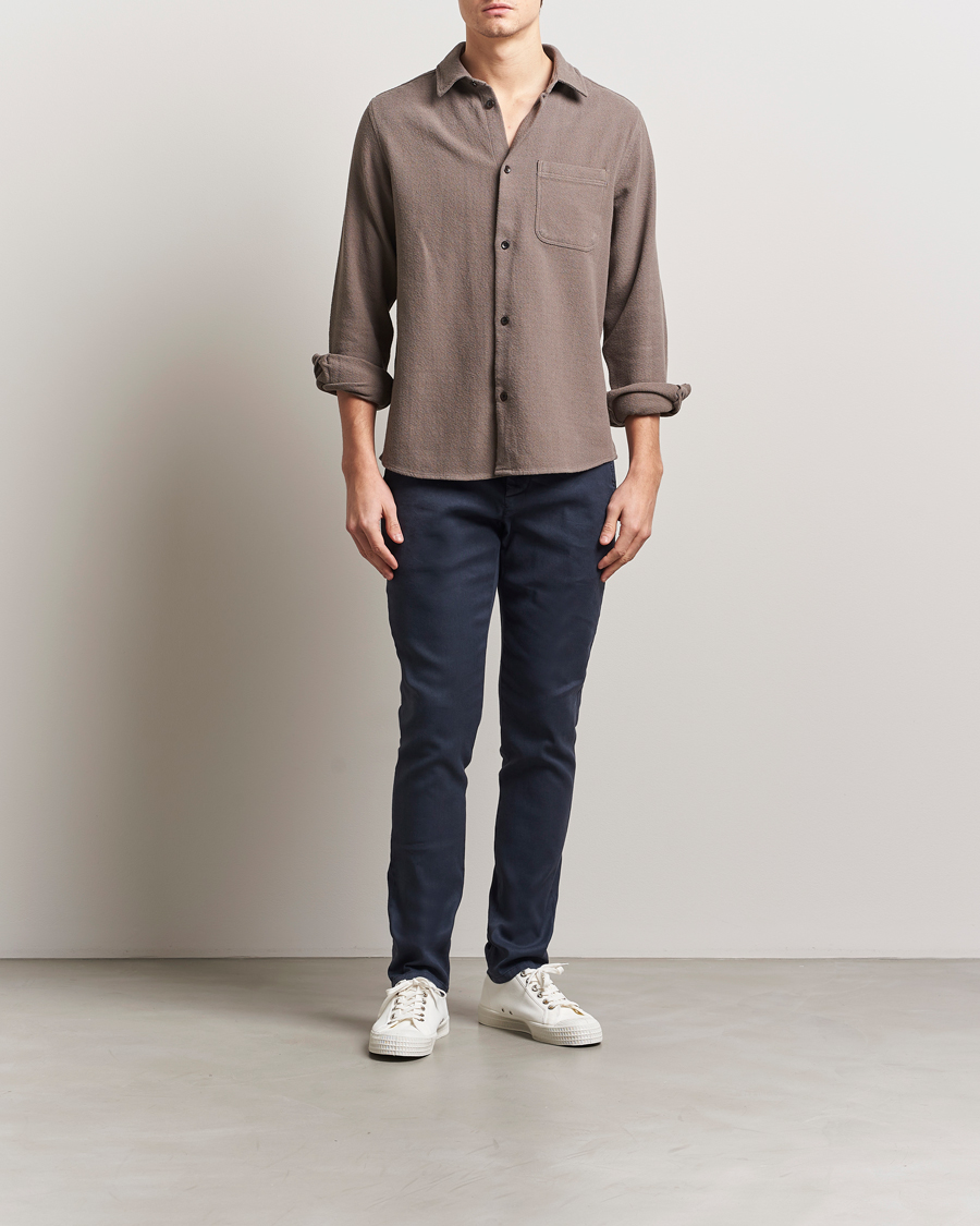Herre | Bukser | Dondup | Gaubert Linen Stretch Chinos Navy