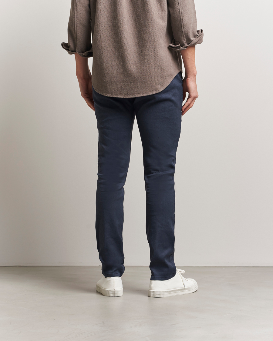 Herre | Bukser | Dondup | Gaubert Linen Stretch Chinos Navy