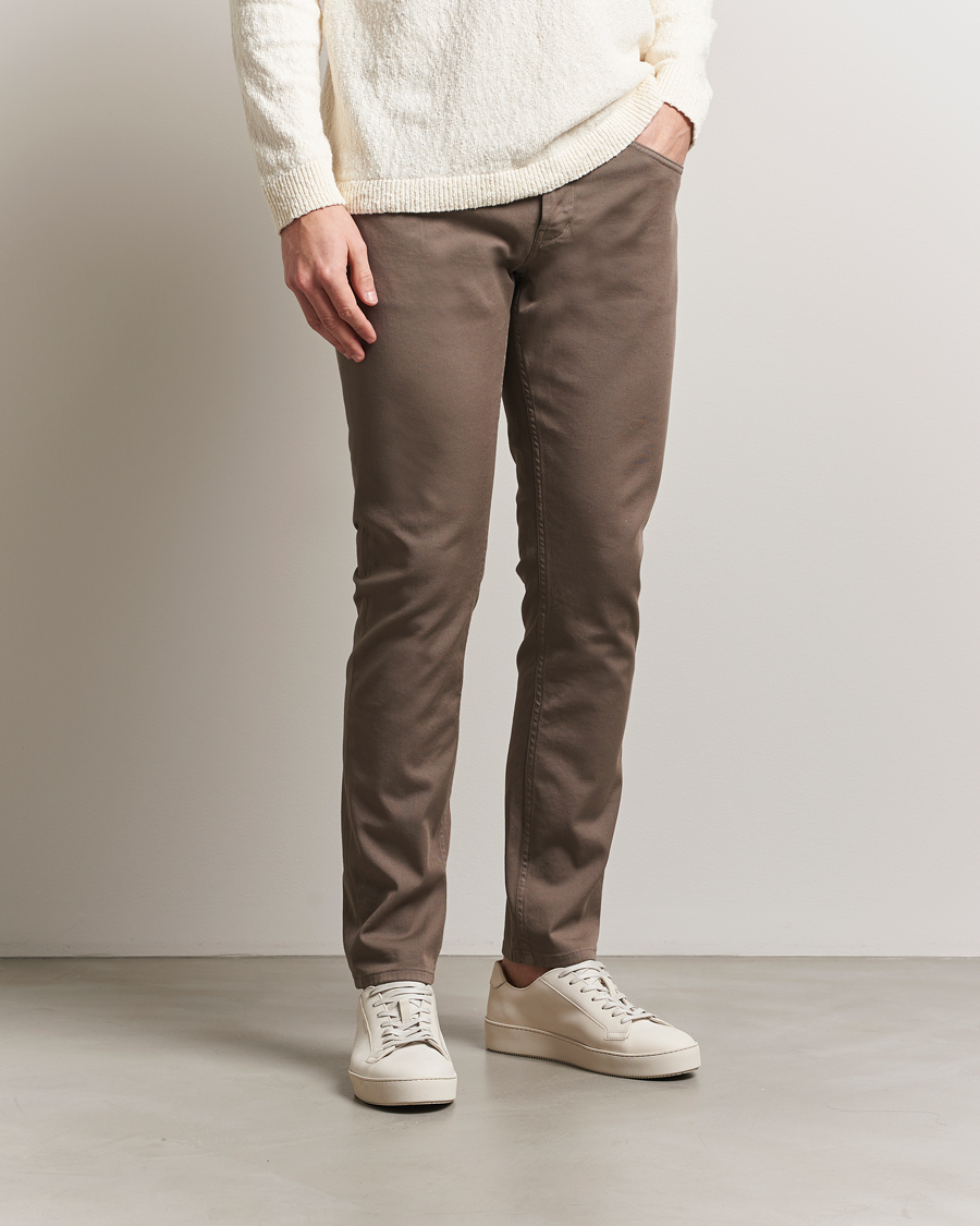 Herre | Bukser | Dondup | George Gabardine 5-Pocket Pants Brown
