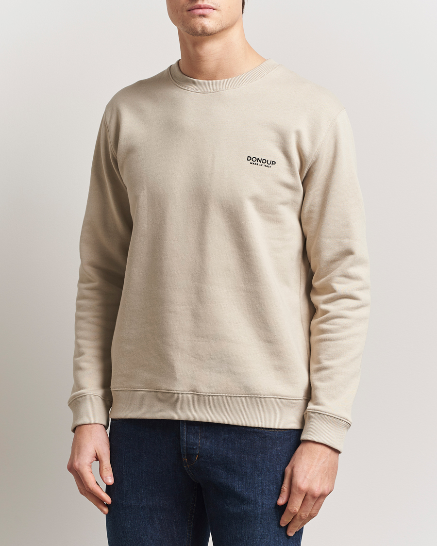 Herre | Gensere | Dondup | Logo Crew Neck Sweatshirt Sand